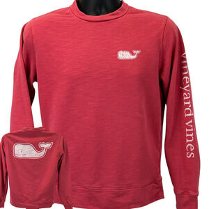 Vineyard Vines Sweatshirt Whale Logo Long Sleeve Crew Neck Red Mens XS X-Small